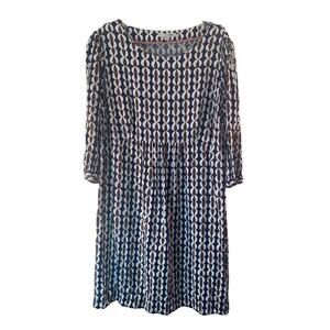 BODEN Women’s Geometric Print Long Sleeve Dress / Size: 16L